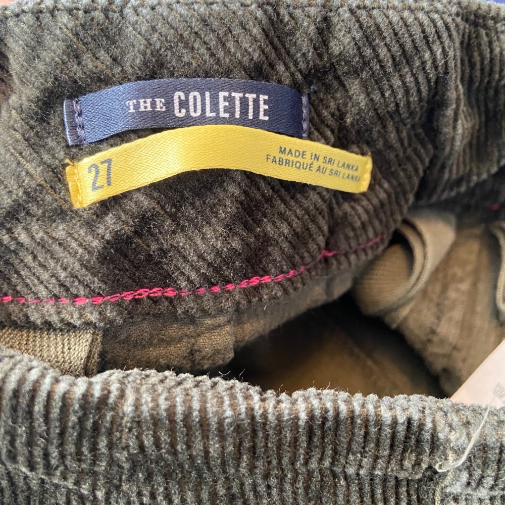 Maeve Anthropologie The Colette Corduroy Wide Leg Pants Olive Green 27 - Picture 5 of 8